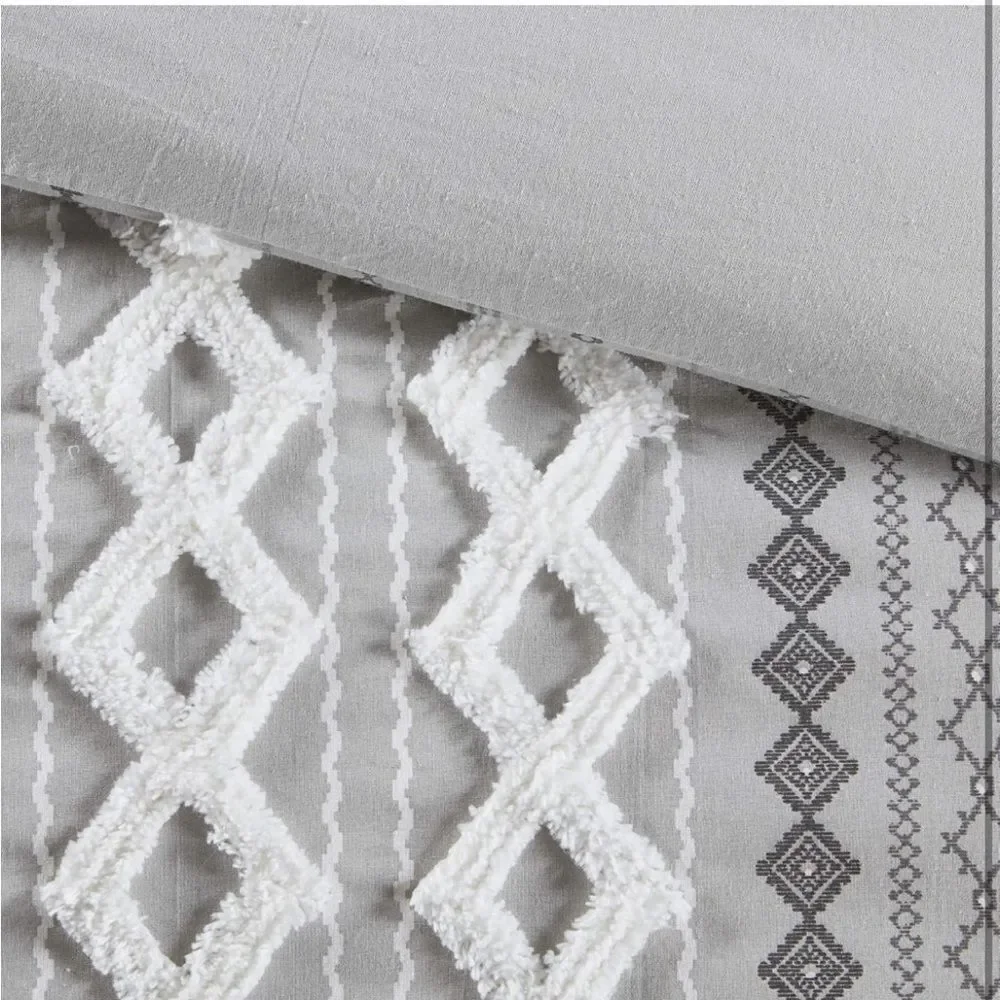INK+IVY Imani 100% Cotton Comforter Matching‎ Shams, Full/Queen, Ivory 3 Piece